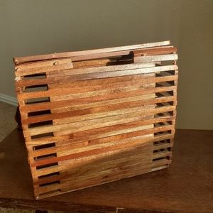 Wood crafted handbag